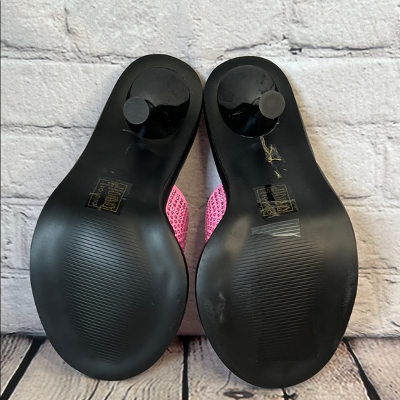 *Azalea Wang Aleah Embellished heeled Sandals in pink rhinestone - Picture 12 of 13